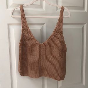 Intermix knit crop tank